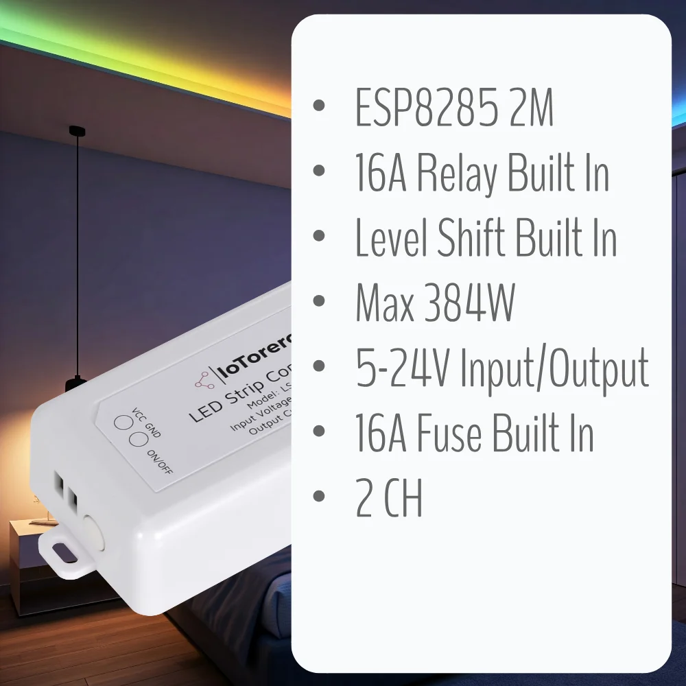 IoTorero WLED 5V-24V 16A High Power Addressable Strip Controller WS2811 WS2812B WS2814 WS2815 etc