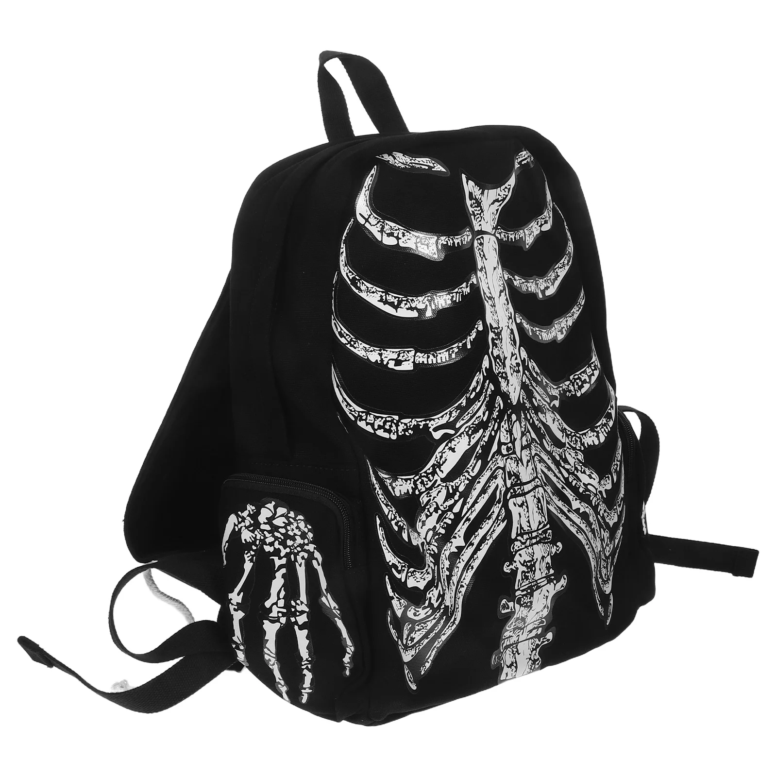 

1Pcs Backpack Black White Large Capacity School Laptop Bag for Teenagers Students Outdoor Travel Hip-Hop Style