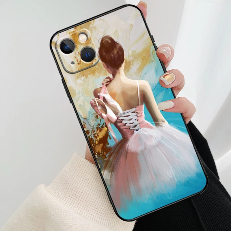 Ballerina Ballet Dance Girl Phone Case For iPhone 11 12 14 Pro Max 13 Mini X XR XS Max 7 8 Plus SE 2020 Soft Back Cover