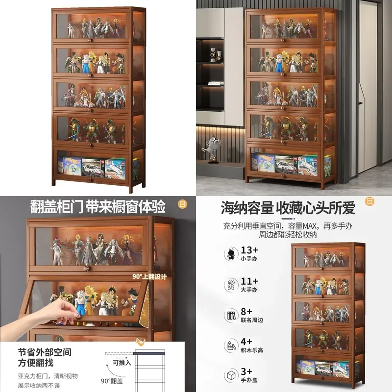 Acrylic Floor Display Cabinet for Blind Box Building Blocks Multi Layer Transparent Toy Storage Shelf Home Organizer Rack