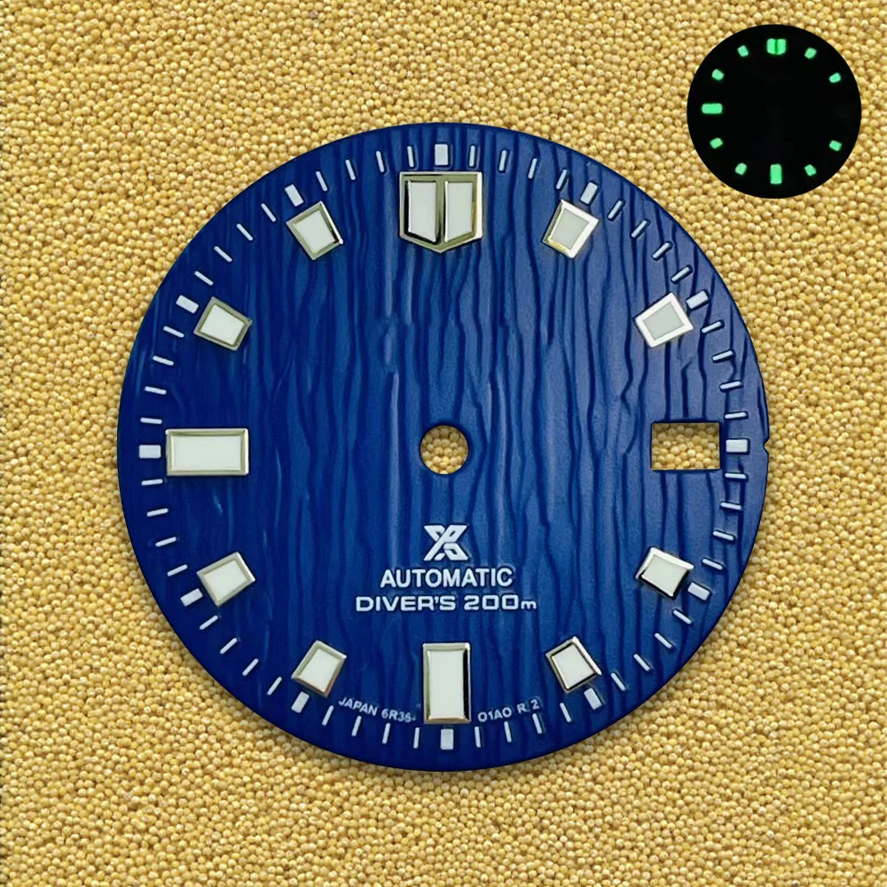 28.5mm S Logo Dial Suitable For NH35/NH36/7S/4R Japanese Movement C3 Green Luminous Watch Modification Accessories view 4