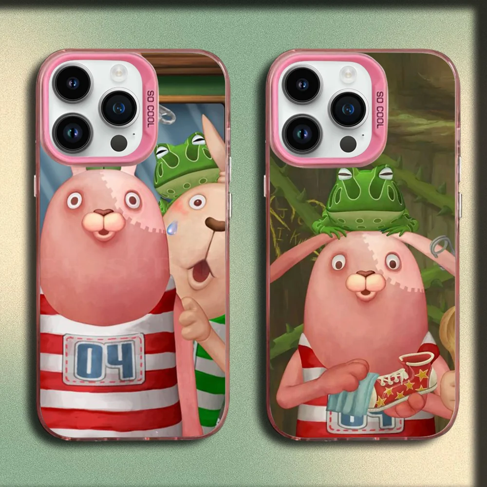 

Cartoon Animation Rabbit Phone Case For iPhone 16,15,14,13,12,11,Mini,Pro,SE,MAX Pink Matte Silicone Cover