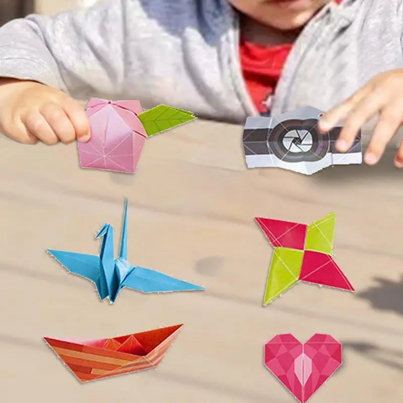 Paper Airplane Kit Colorful Paper Craft Kit Paper Toys For Kids Versatile Paper Aircraft Toy Airplane Craft Paper For Children