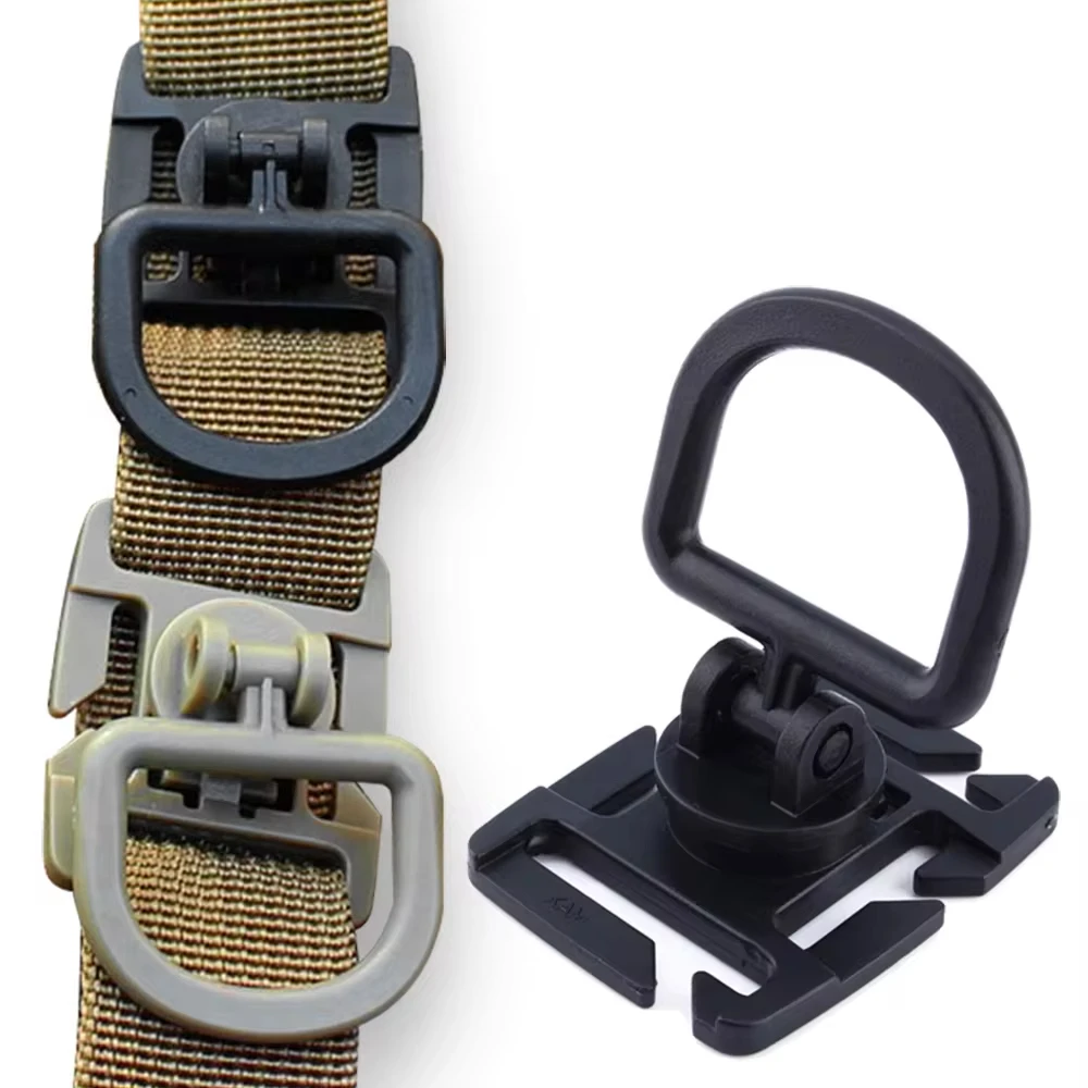 4Pcs 360 Rotation D-Ring Clips Tactical Bag Accessories for MOLLE Webbing Attachment Backpacks D-Ring Grimloc Locking D-Ring image 2
