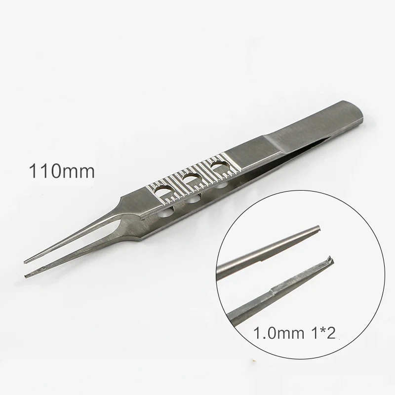 แหนบปากเล็กแบบ microinstruments แหนบพลาสติกอุปกรณ์เครื่องสำอางแหนบแบบมีฟันสแตนเลสสองชั้น