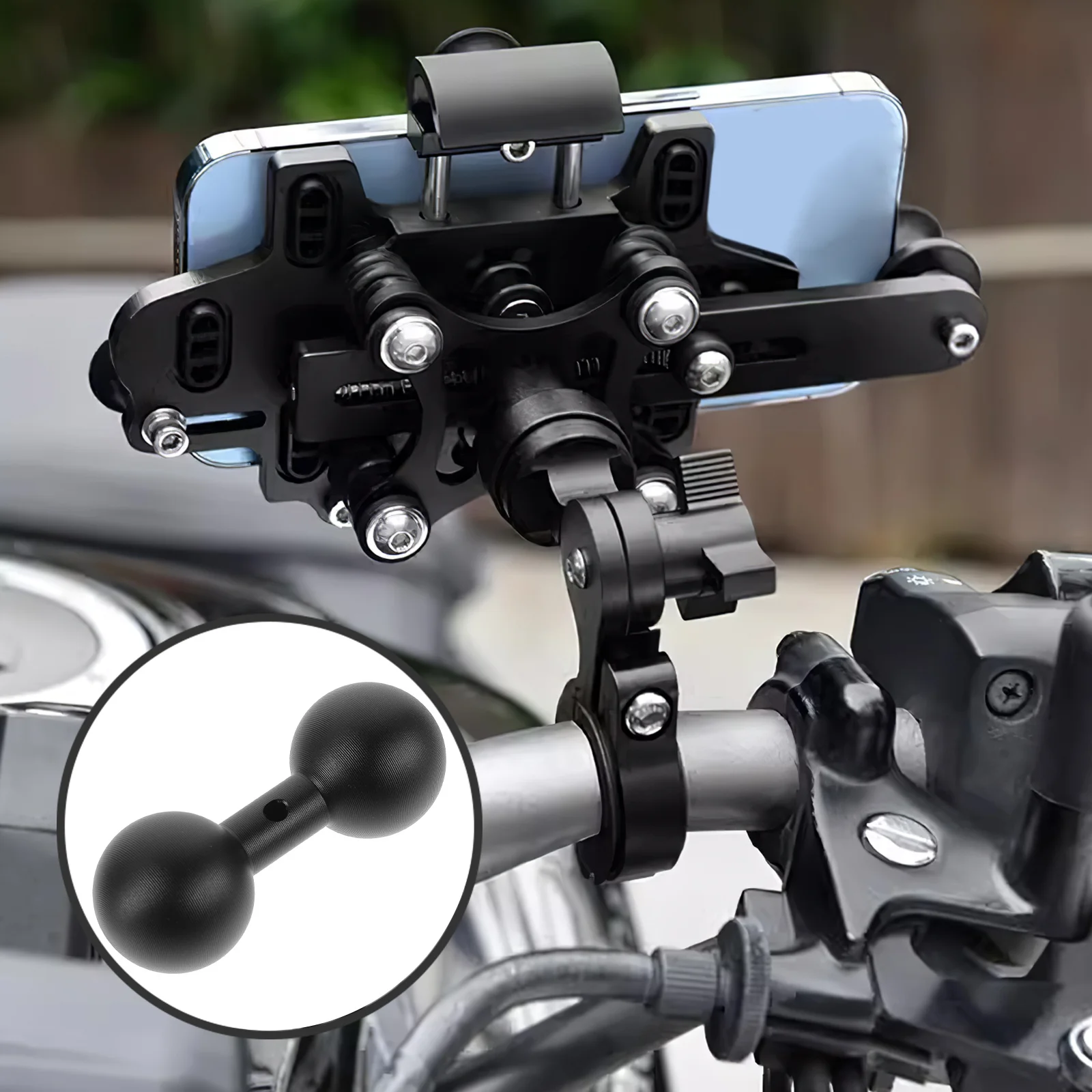 

Dual Ball Phone Holder Arm Joint Stable Motorbike Mount Motorcycle Phone Holder Adapter Ball Motorbike Accessory