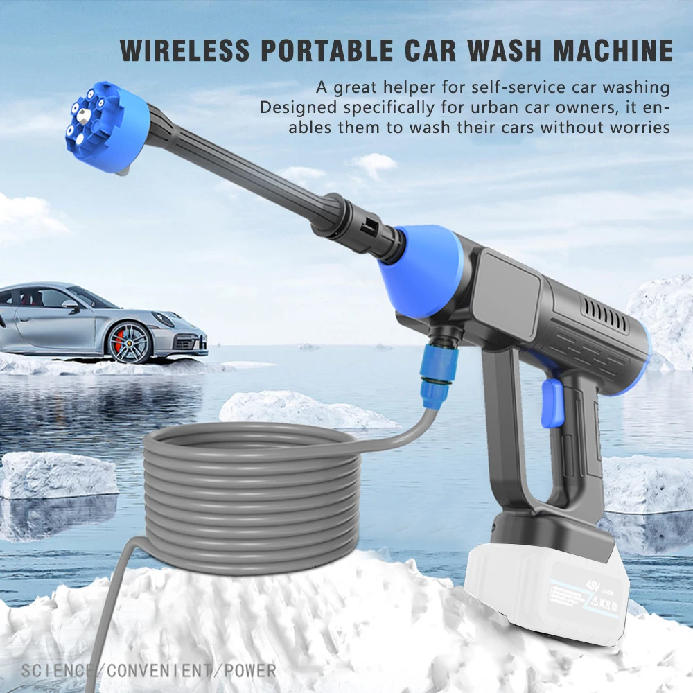 

2026 New Cordless Rechargeable 6-In-1 Car Wash Water Gun For Household Cleaning With Makita Battery Compatibility