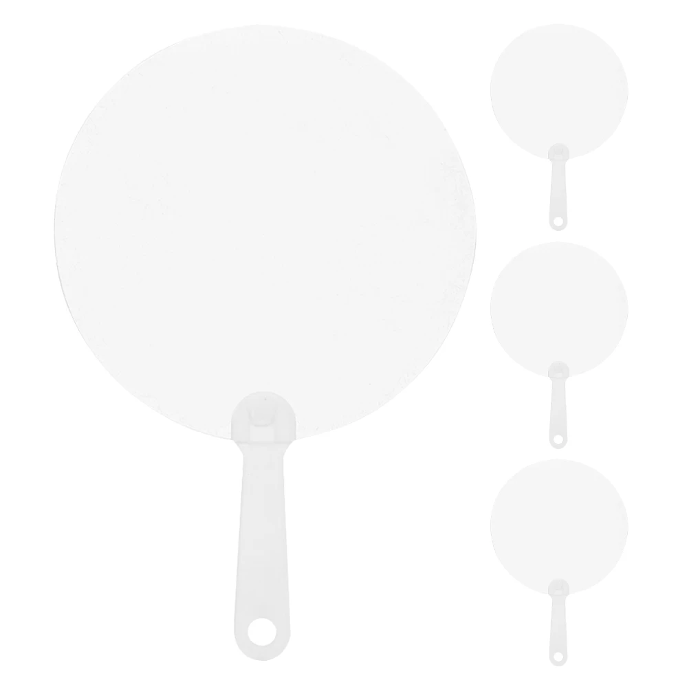 4 Pcs PVC DIY Hand Fans for Painting Graffiti Painting Fans Support Lightweight Portable Decorative Plastic Handheld