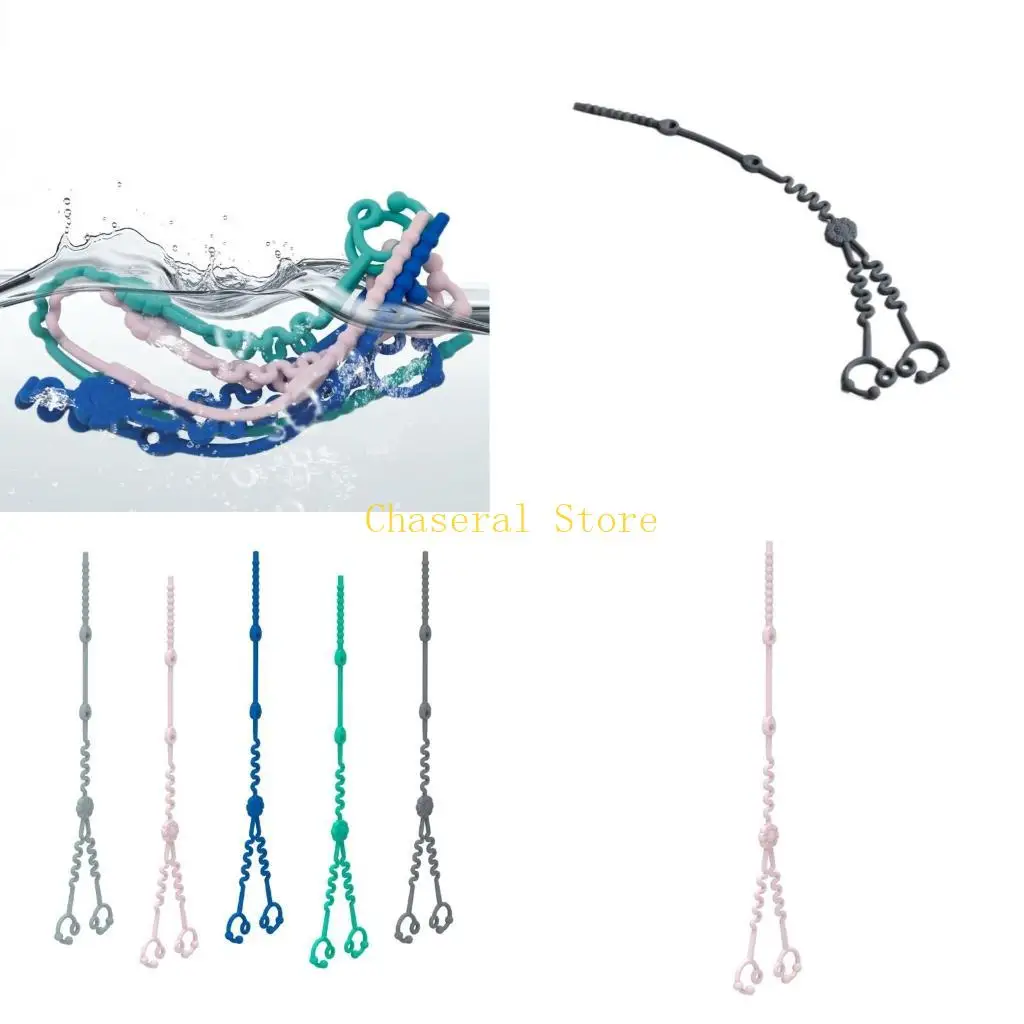 

E7CE double Clip Baby Bottle & Toy Holder Easy Carry Silicone Teether Pattern Baby Teething Toy