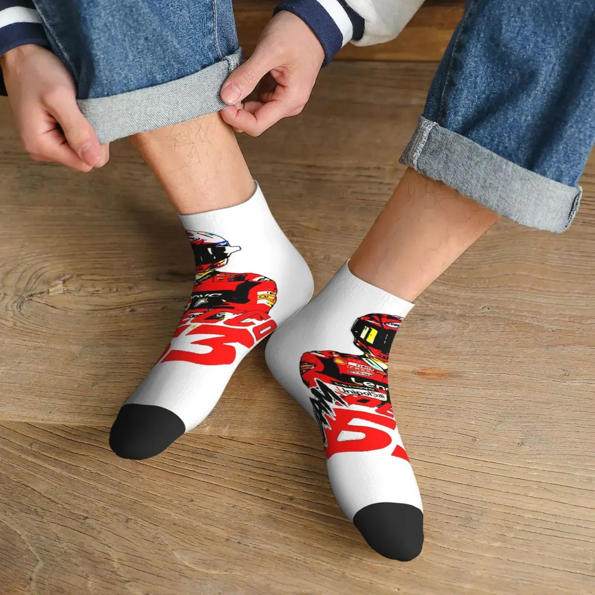 

Носки Pecco Bagnaia 63, впитывающие пот чулки в стиле Харадзюку, всесезонные носки, аксессуары для унисекс, рождественские подарки