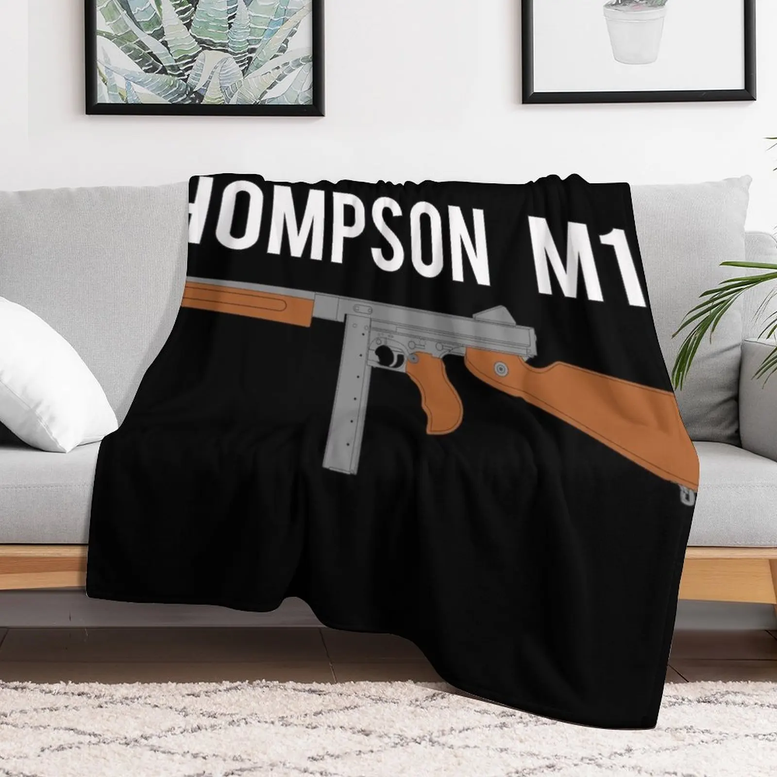 Thompson M1A1 color version Throw Blanket