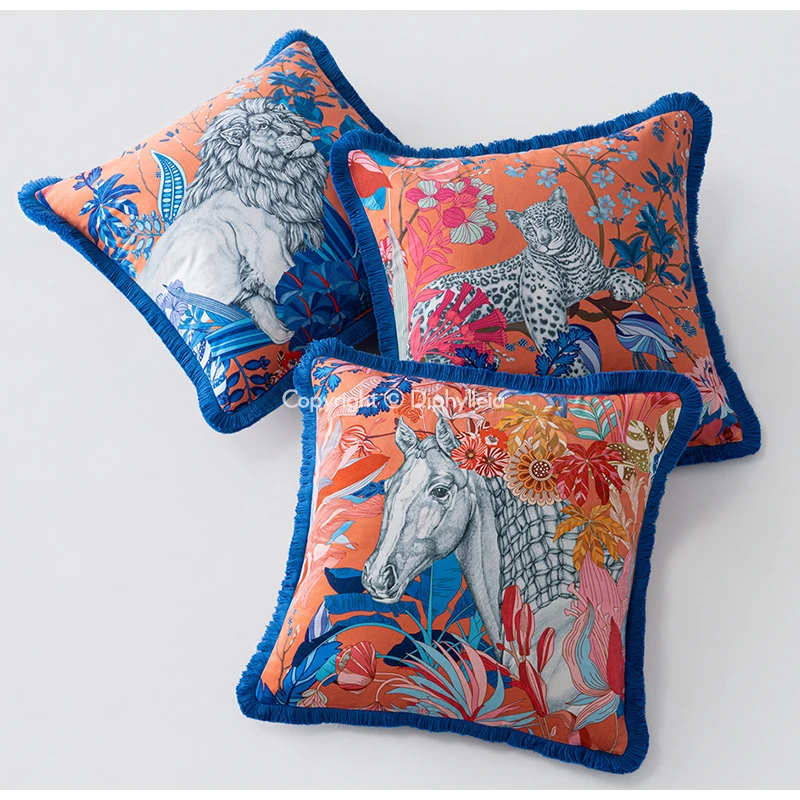 Diphylleia H Style Inspired Leopard Resting On Branch Decorative Cushion Cover Jungle Daydream Luxury Pillow Case For Sofa Couch