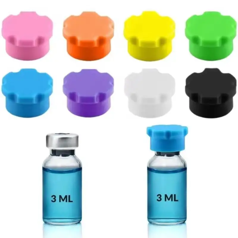 8Pcs Reusable Non-Slip Glass Vial Silicone Caps Leakproof Reusable Food-Grade For Insulin Bottles Diabetic Home Travel Supplies