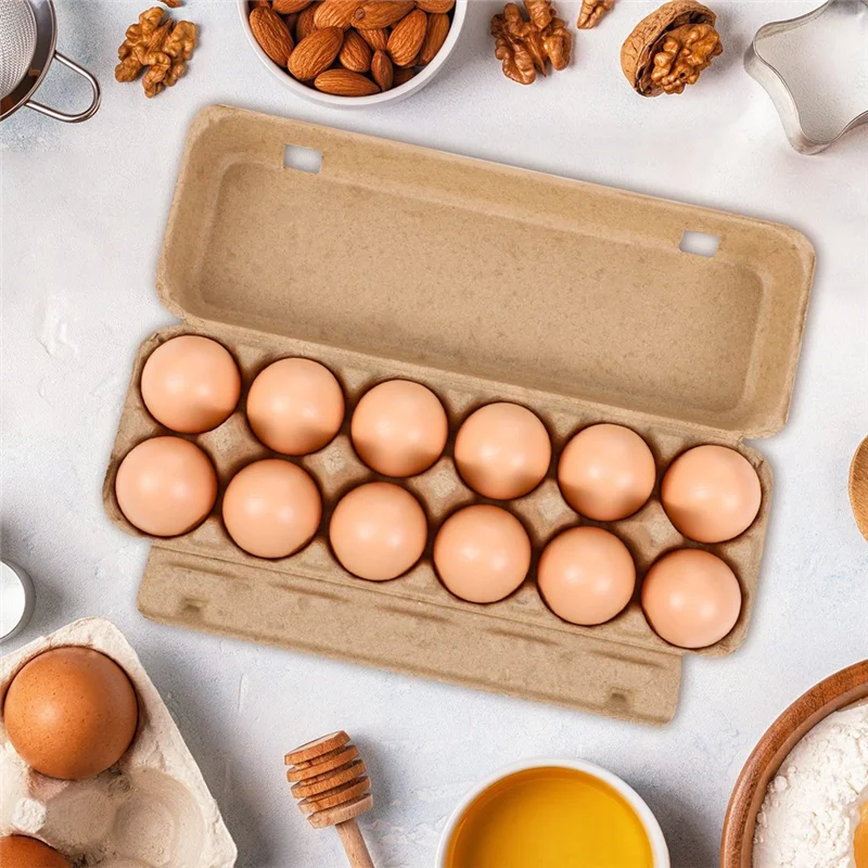 Alta calidad, 20 piezas, cajas de cartón para huevos, pulpa de papel en blanco, cajas de huevos, una docena de cajas de huevos, contenedor, bandeja vacía para huevos, pulpa de huevos Ho