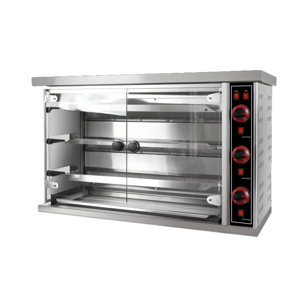 Hot Sale 3 Roll Gas Chicken Rotisserie Oven Snack Machines Grill Machine For Rotisserie Chicken