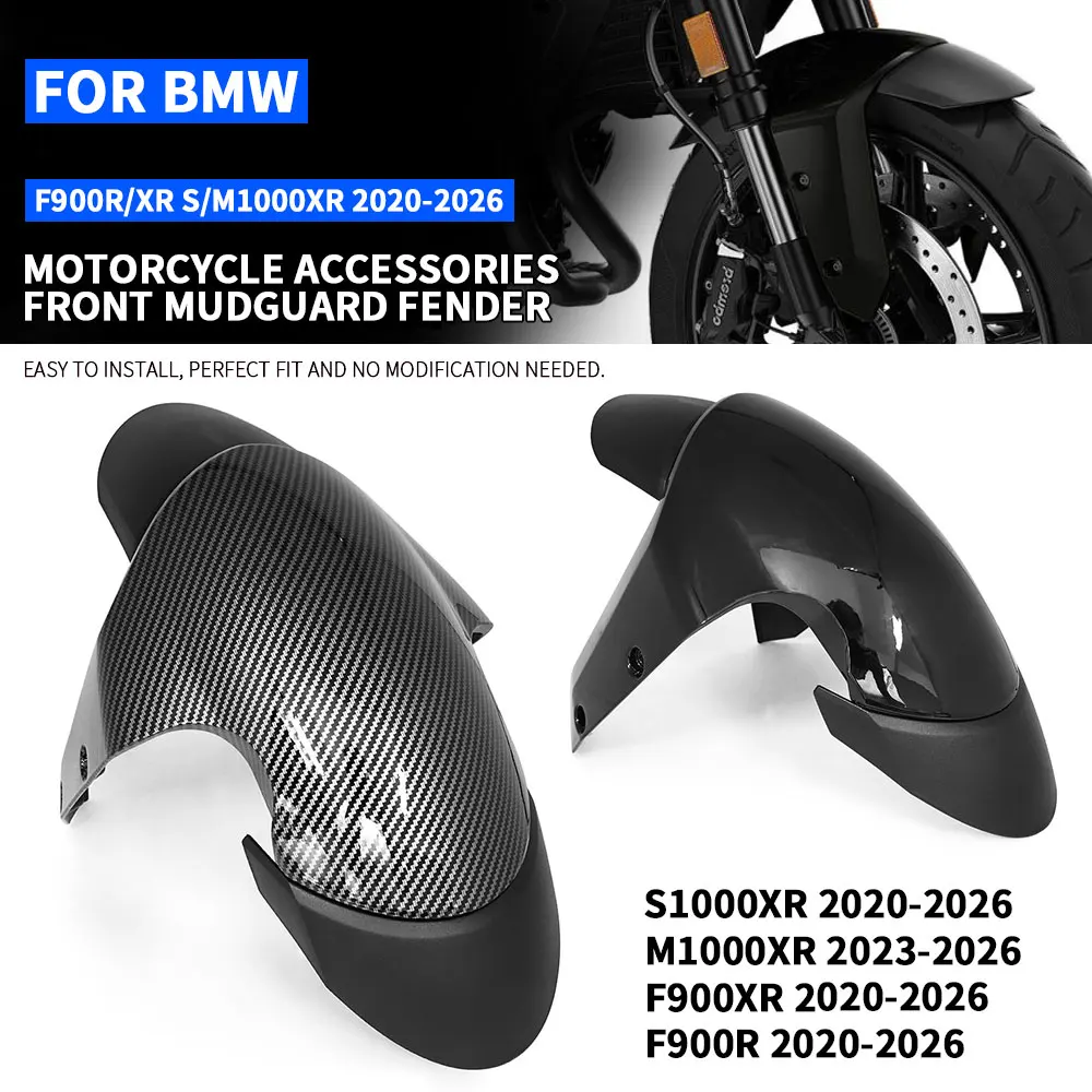 ABS Plastic Carbon Pattern Front Mudguard For BMW S1000XR M1000XR F900XR F900R 2020-2026 Wheel Splash Guard Replacement No Mod