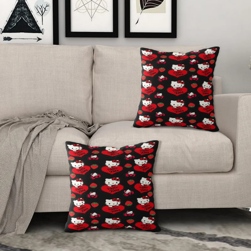 

Декоративная подушка Hello Kitty, милая мультяшная мягкая подушка для дивана, спальни, автомобиля и декора детской комнаты