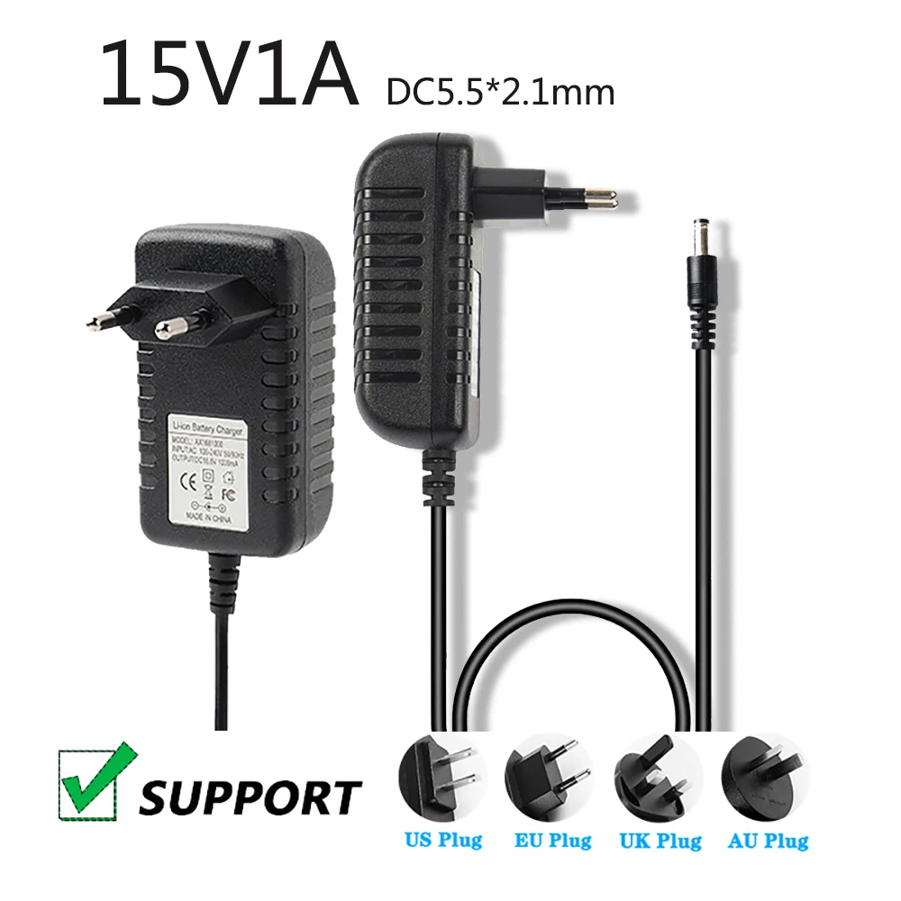 DC 15V 1A  Mobile Hard Disk Wireless Router Power Adapter DC 5.5*2.1 MM  Stabilized Power Cord EU Plug US Plug