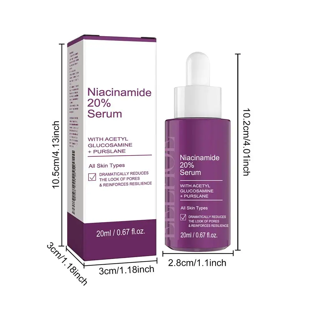 B3 مركز مضاد للشيخوخة 20% نياسيناميد تلون وتغير المسام الكبيرة العناية بالبشرة اللطيفة خالية من العطور وخالية من البارابين #6