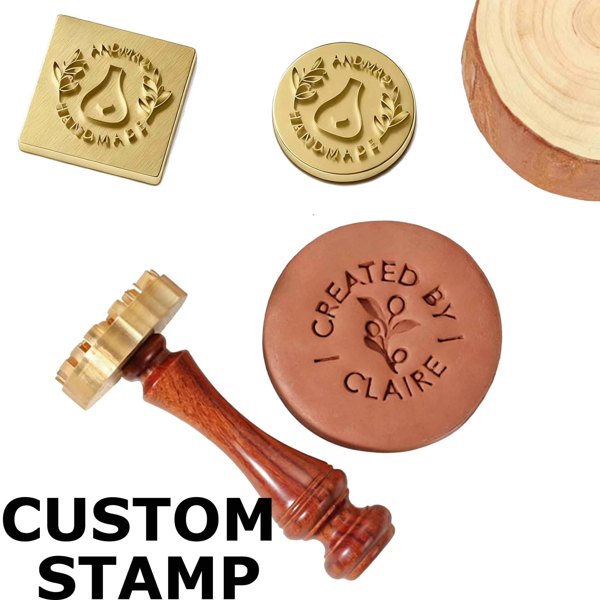 

Personalized Ceramic Pottery Stamp Custom Logo Design Clay Stamp for Handmade Crafts Polymer Clay DIY Art Making Tools