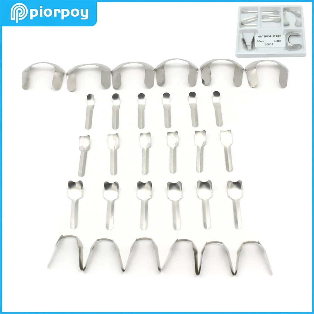 PIORPOY30Pcs/Box DentistMaterials Dental Metal Matrix Bands Proximal Anterior Strips Matrices Twin Anterior Matrix Bands Systems