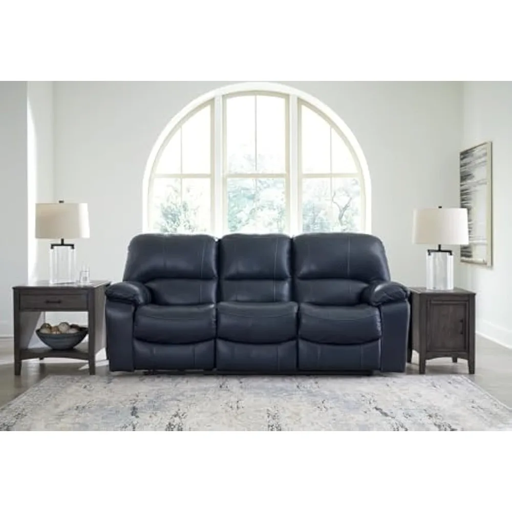 Leesworth Modern Power Reclining Sofa with USB Charging Ports, Blue