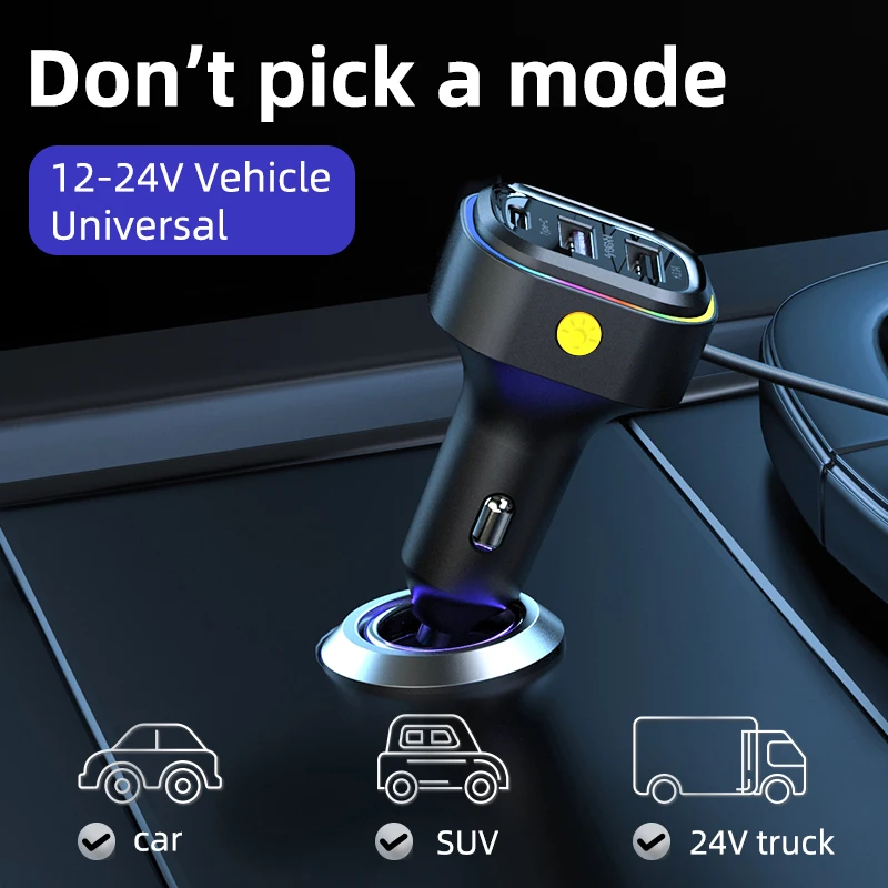 New hot selling car fast charger USB charger multi-function car charger fast charger car rear mobile phone charger YQ1