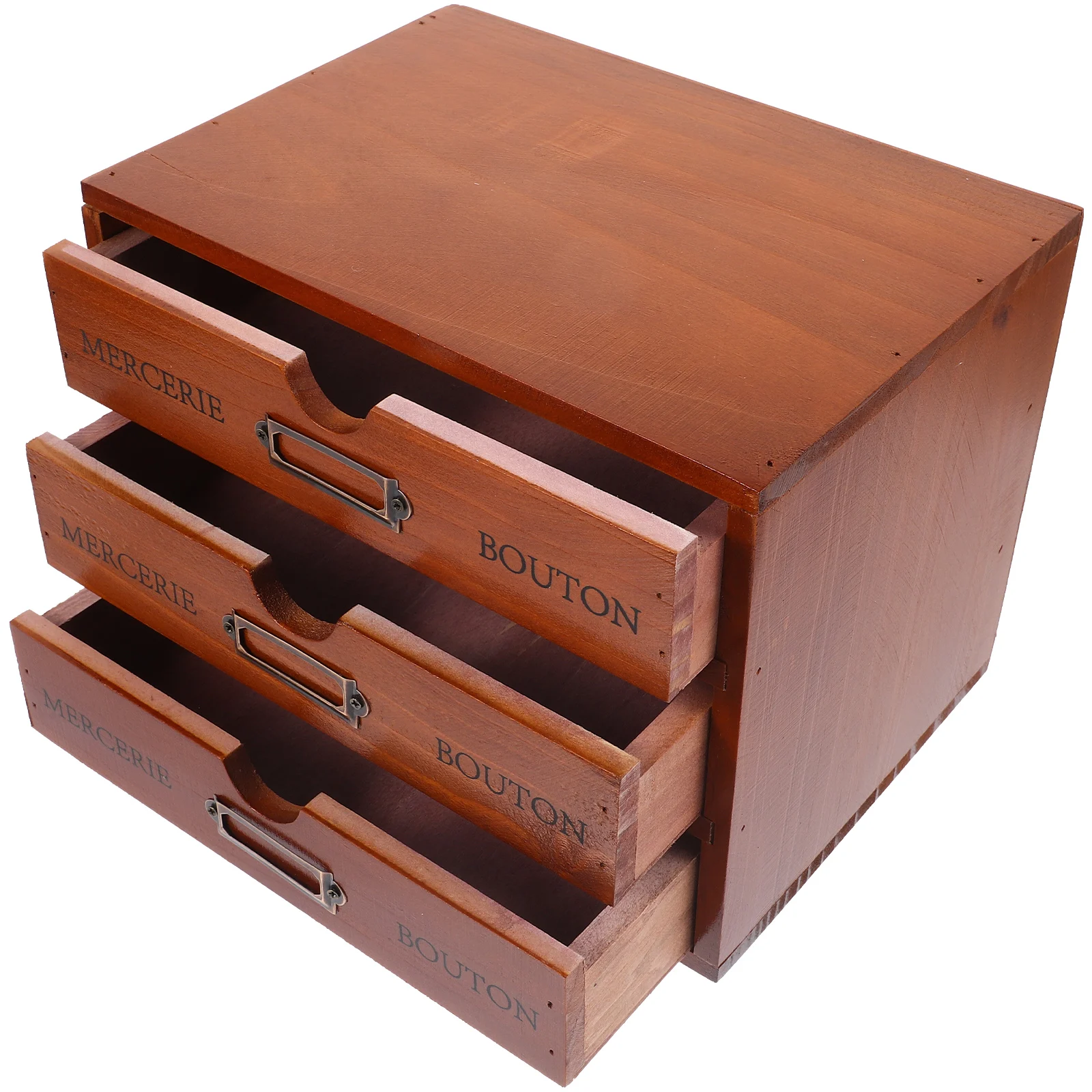 

Solid Wood Storage Cabinet Desk Organizer Desk Organizer With Drawers 3 Layers Style Desktop Storage Box