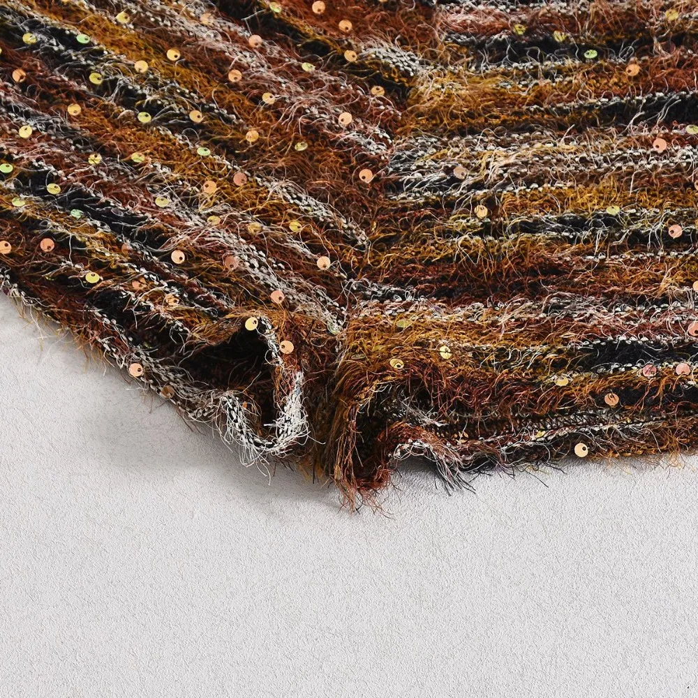 FAGADOER شتاء جديد موضة الترتر المرقعة Bodycon السراويل النساء كتلة اللون قطاع مرونة السراويل الإناث الشارع الشهير قيعان #6