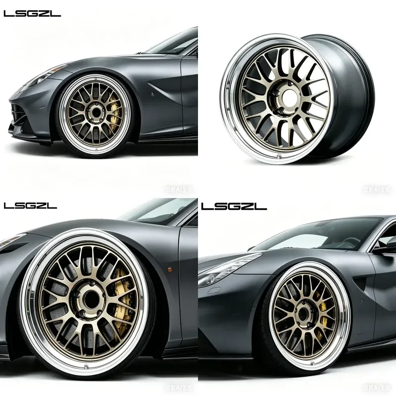 

i LSGZL 2-piece Forged Wheel 5x112 5x120 5x114.3 Concave Wheels Depp Dish for C7 C8 Rs Car Wheels Rims