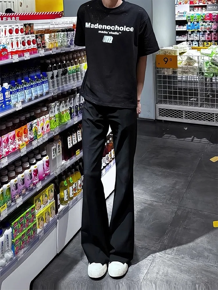 กางเกงขายาวทรงตรงผ้าบางสำหรับฤดูร้อน Cleanfit Bla รุ่น Extended Length Bell Bot สไตล์ลำลองแนวสตรีทแฟชั่นสำหรับผู้ชายร่างสูง