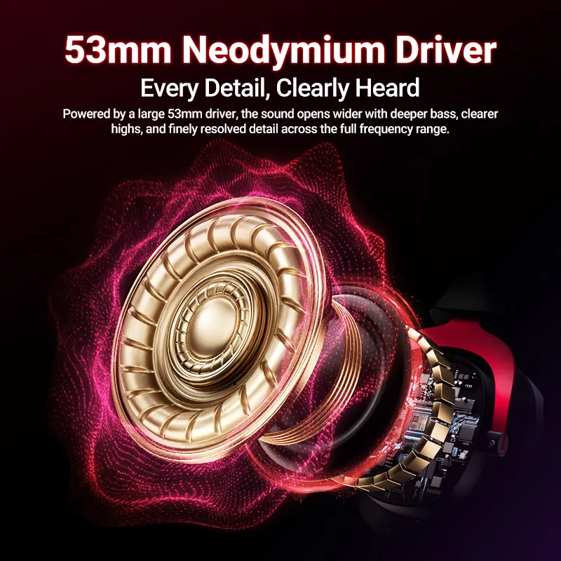 QCY Heroad VT200 Wireless Gaming Headset Detach Mic Over Ear Headphone Tri-Mode 7.1 Surround Sound for PC/PS4/PS5 Headset Gamer - 4