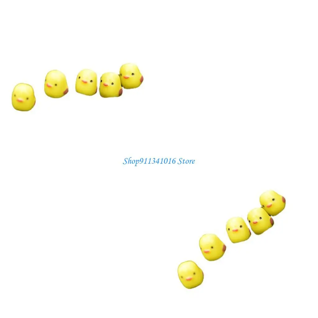 

Set of 5 Yellow Chick Figurines Miniature for Kids Room or Festives Event