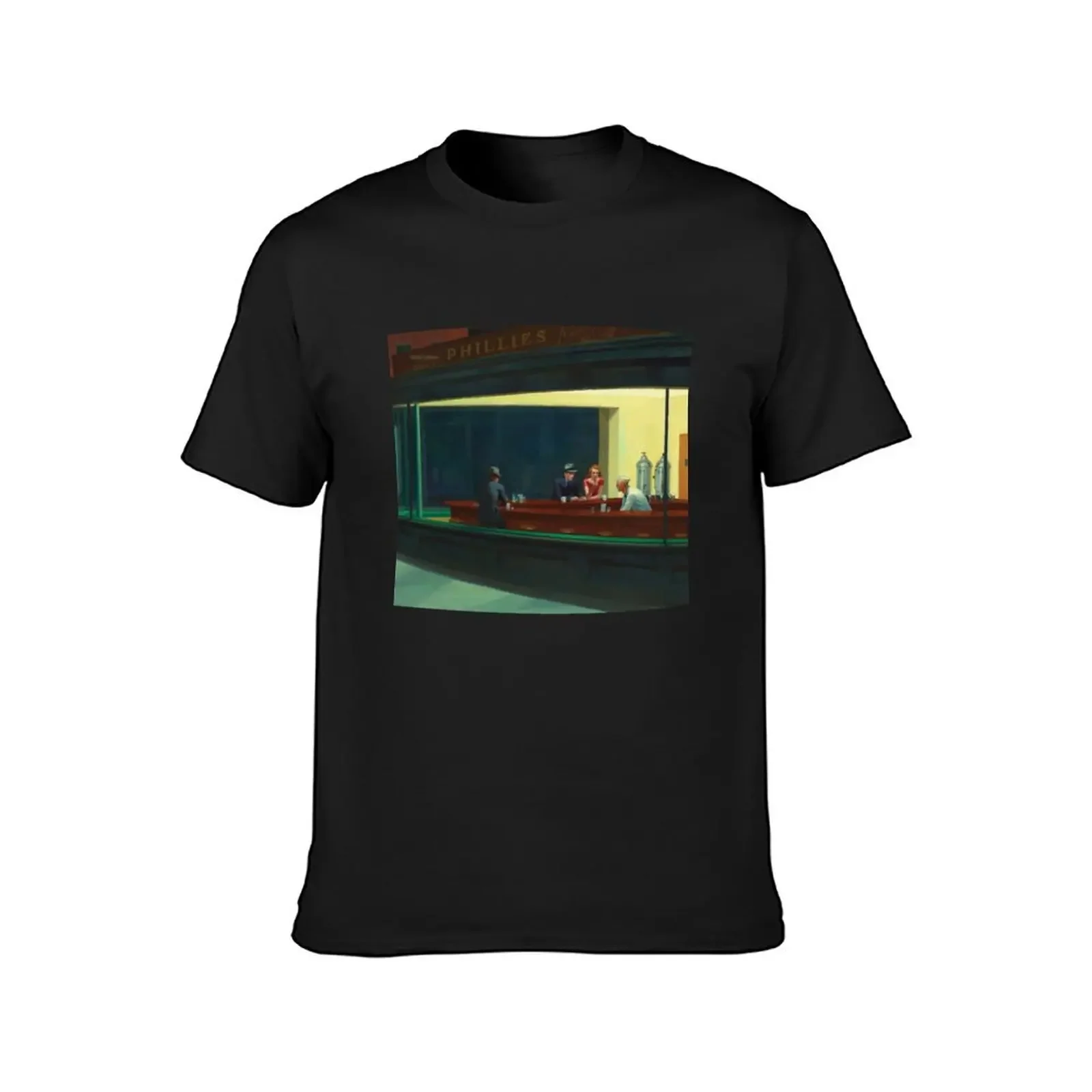 Nighthawks, Edward Hopper, Night Owl, Classic Painting T-Shirt Blouse Clothing kawaii clothes mens designer t shirt