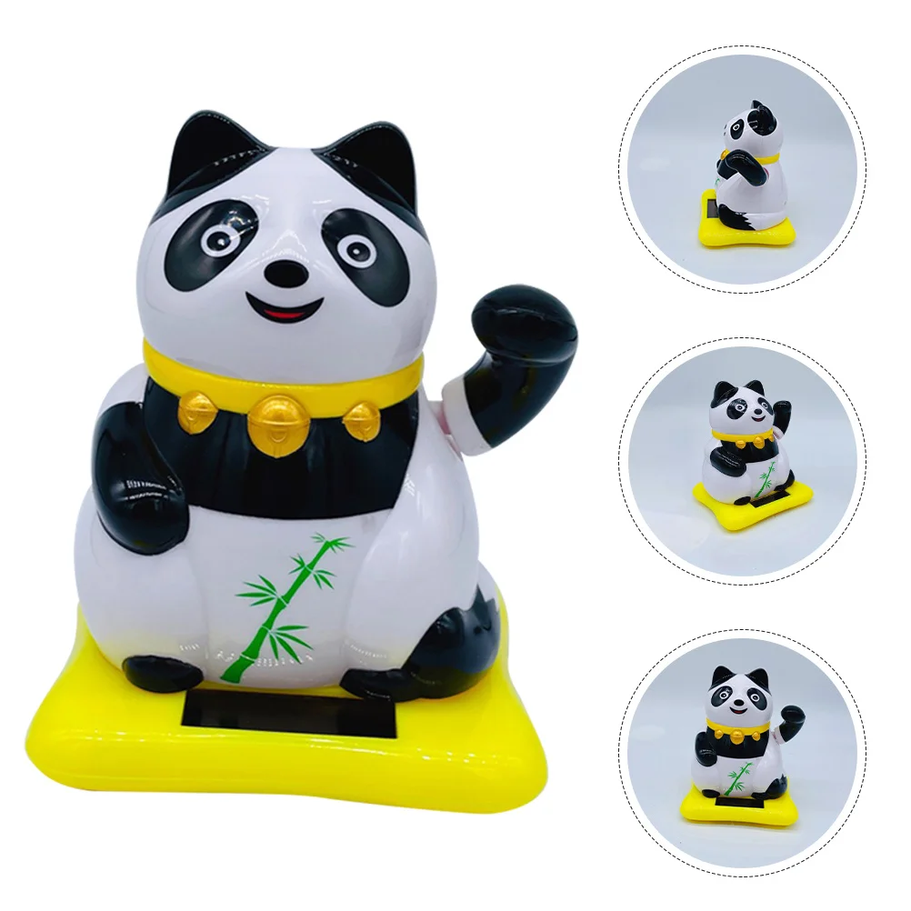 

Solar Powered Panda Car Dashboard Bobblehead Shaking Head Ornament Creative Auto Decoration Animal Accessories