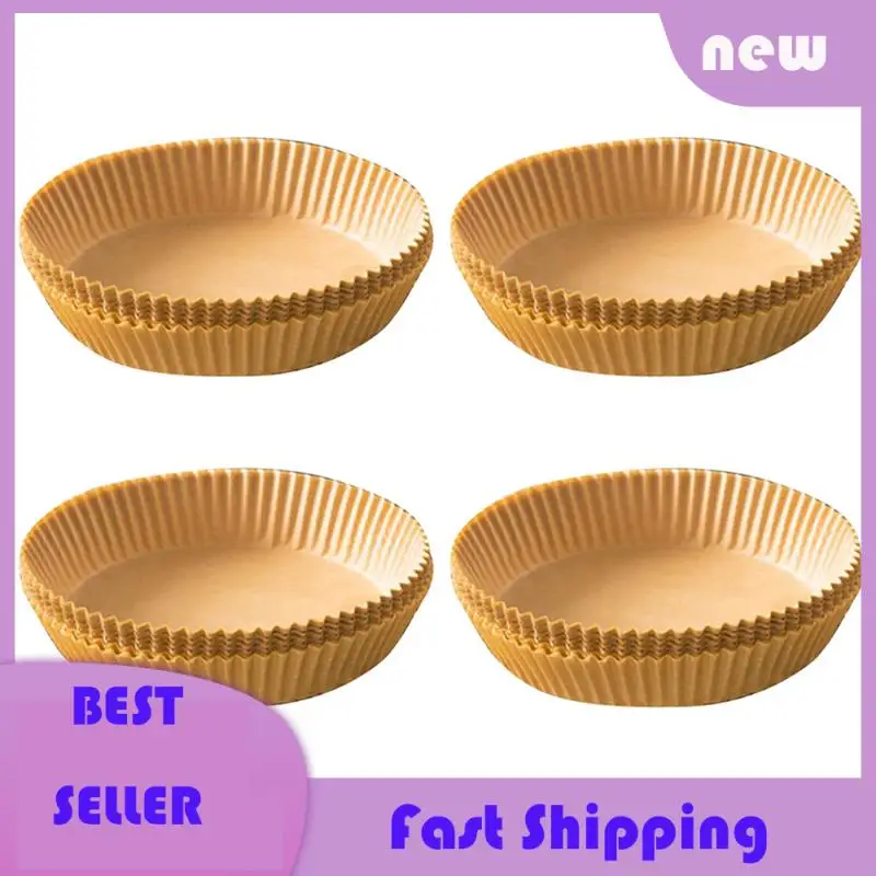 

Necessary 200Pcs Air Fryer Parchment Paper Liners Non-Stick Disposable Liners Basket Unperforated Round Parchment Paper(Brown)
