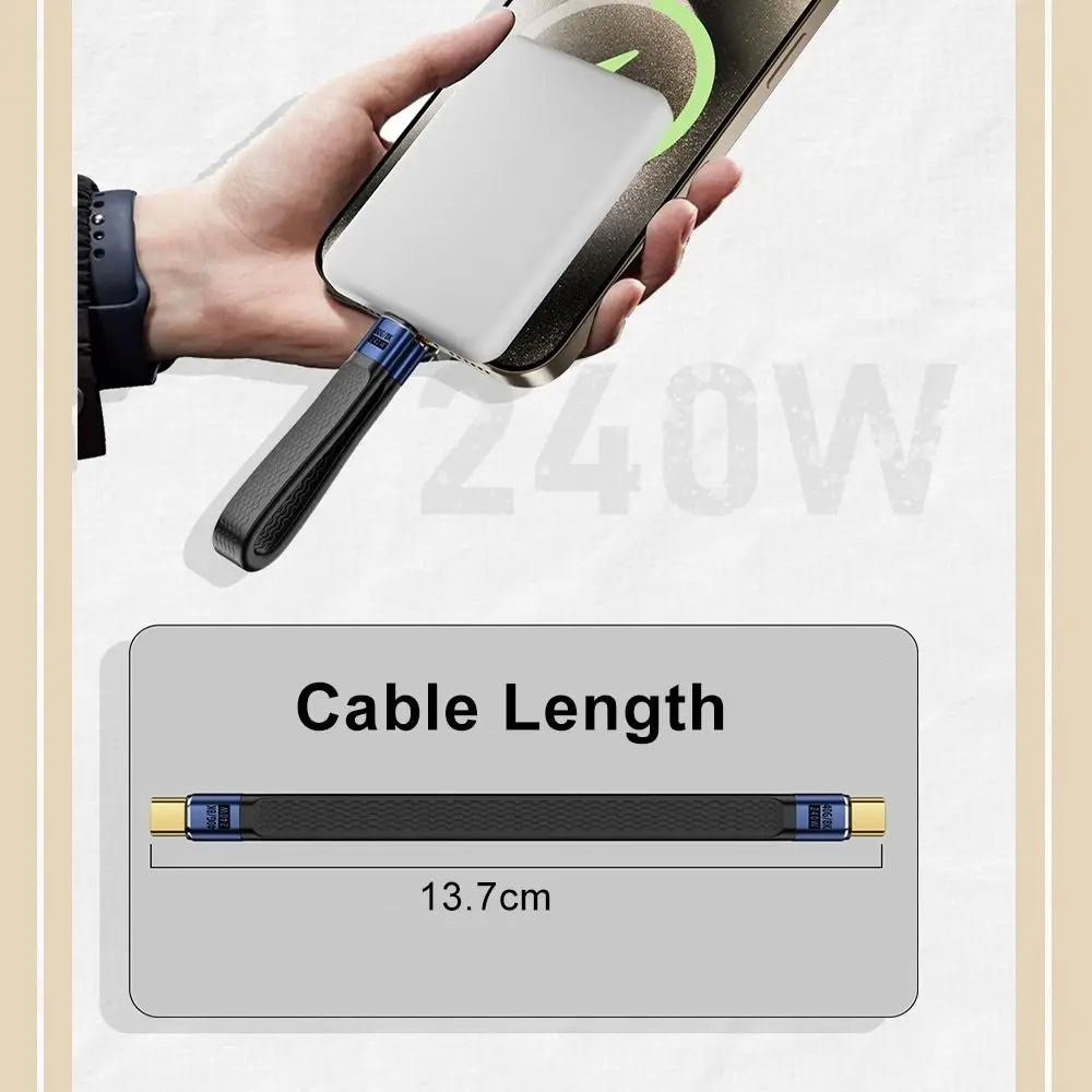 العالمي 40Gbps USB4 Type-C كابل PD 240 واط قصيرة USB-C كابل بيانات E-marker رقاقة مرنة لينة مجلس سلك إخراج الفيديو #6
