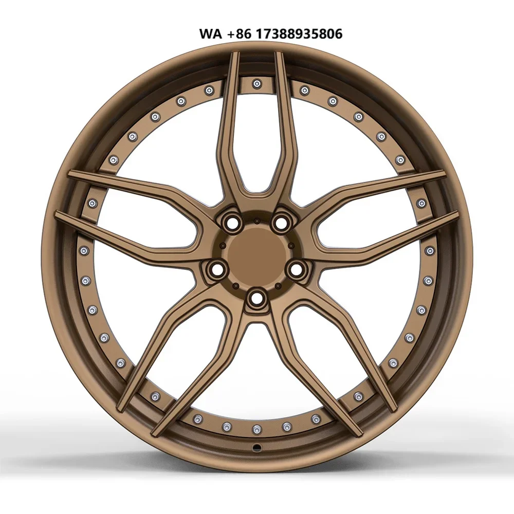 Custom Two-Piece Black Finish 5*120 Forged Alloy Wheels for Passenger Cars 18-24 Inch CB67.1 New Condition