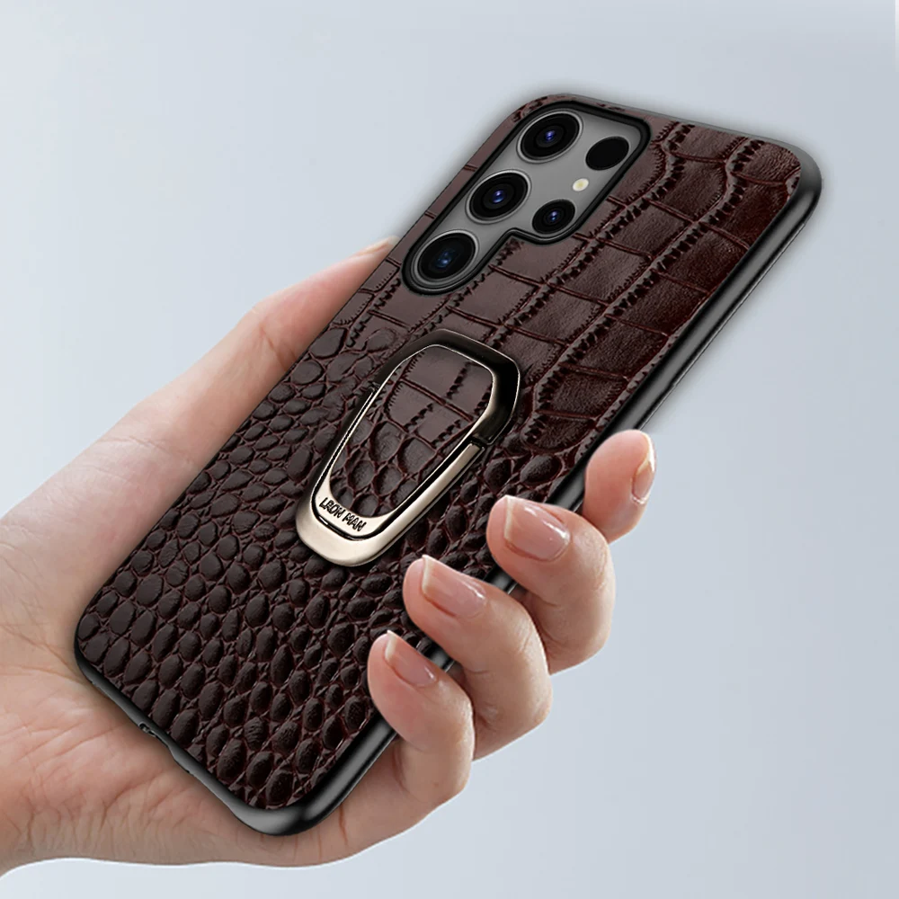 LANGSIDI Genuine leather Magnetic stand case For Samsung Galaxy s24 s23 s22 ultra s24+ s21fe s23plus a54 A72 Leather cover