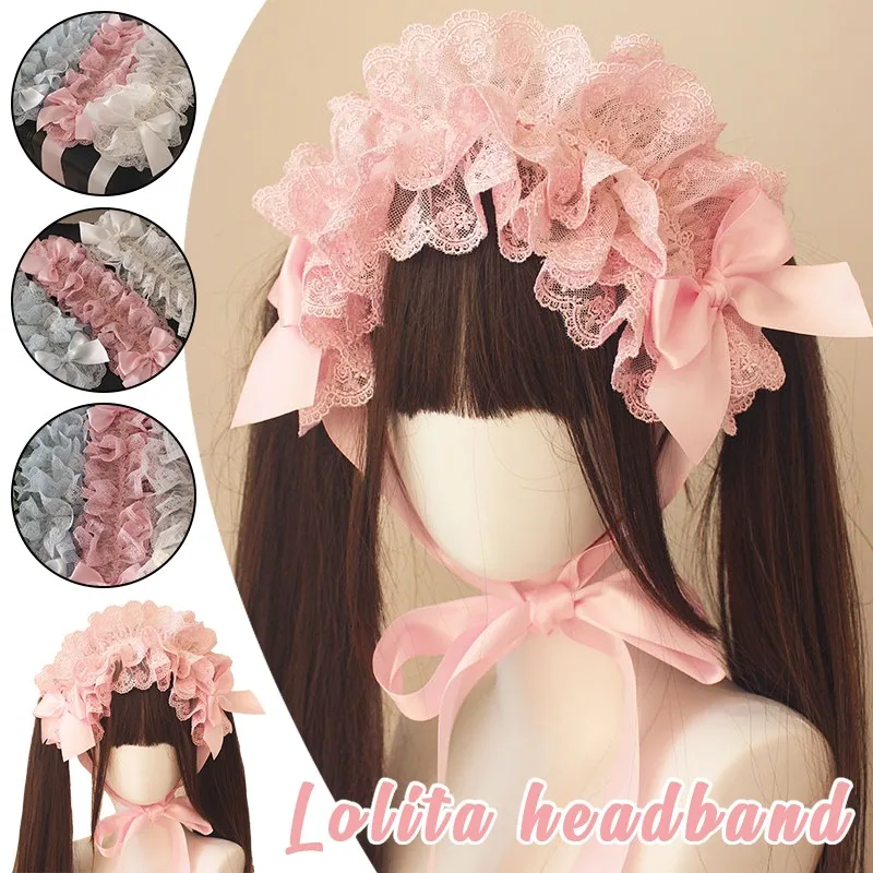 

Multi-layer Lace Hair Bands Hairpin Harajuku Gothic Lolita Handmade Hat Headband Girl Hair Hoop Cosplay Hair Accessories
