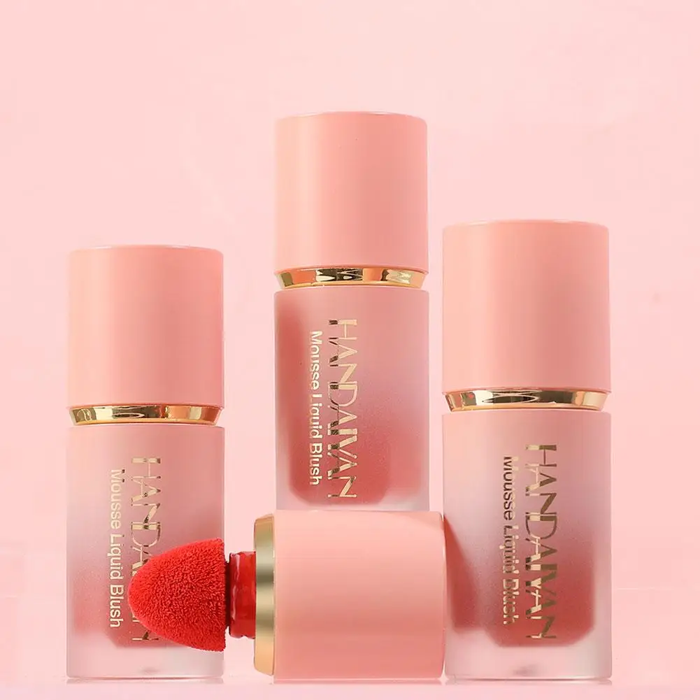 Handaiyan Matte Glitter Face Liquid Blusher Smooth Cheek Eye Mousse Blush Highlighter Stick Rouge Waterproof Contour Multi-Use