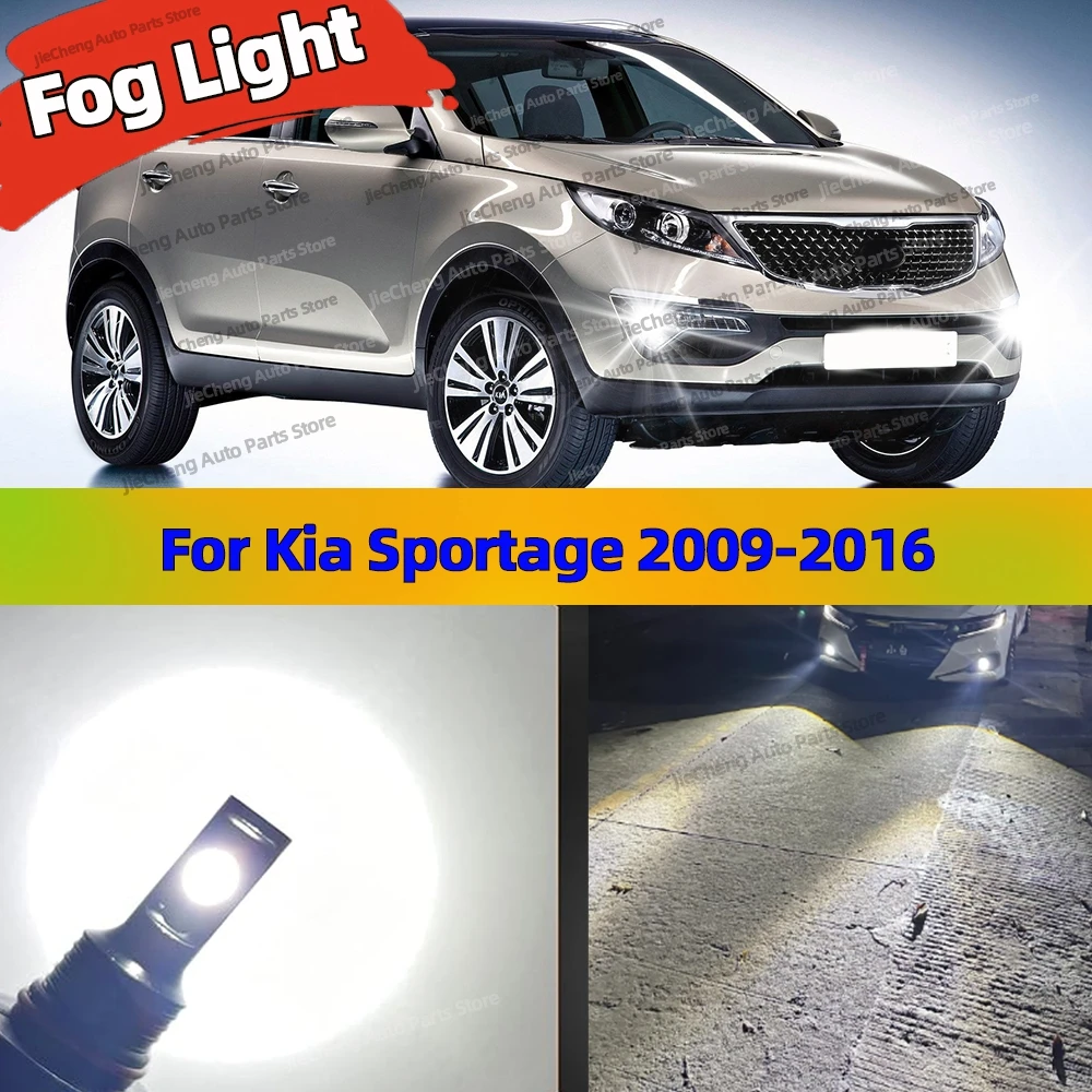 

6000K LED Front Fog Lamp 12V Car Fog Light H8 H11 H16JP Plug and Play For Kia Sportage 2009 2010 2011 2012 2013 2014 2015 2016