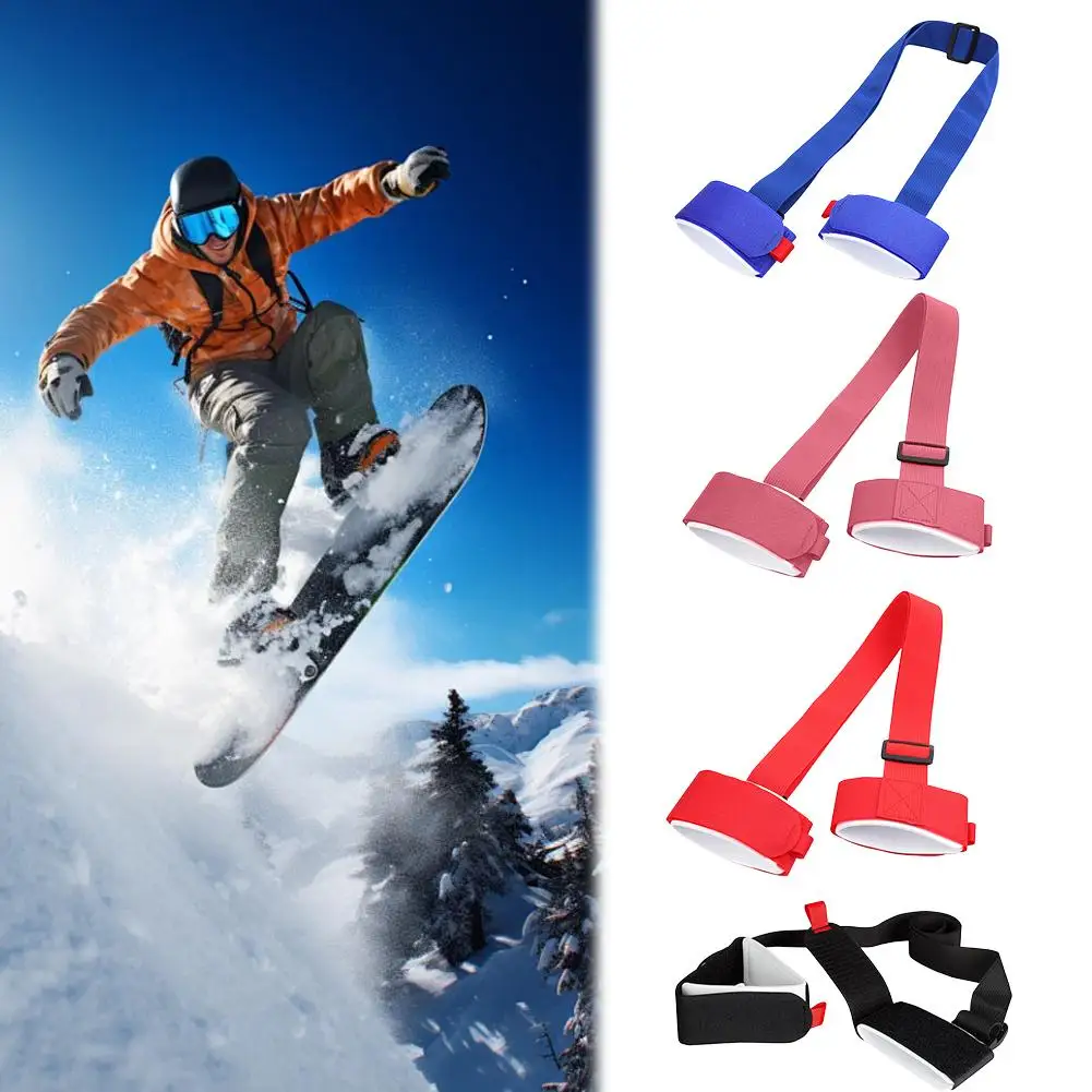 Skiing Pole Shoulder Hand Lash Handle Straps Nylon Loop Protecting Ski Hook Shoulder Handle Strap Black Adjustable R1q3