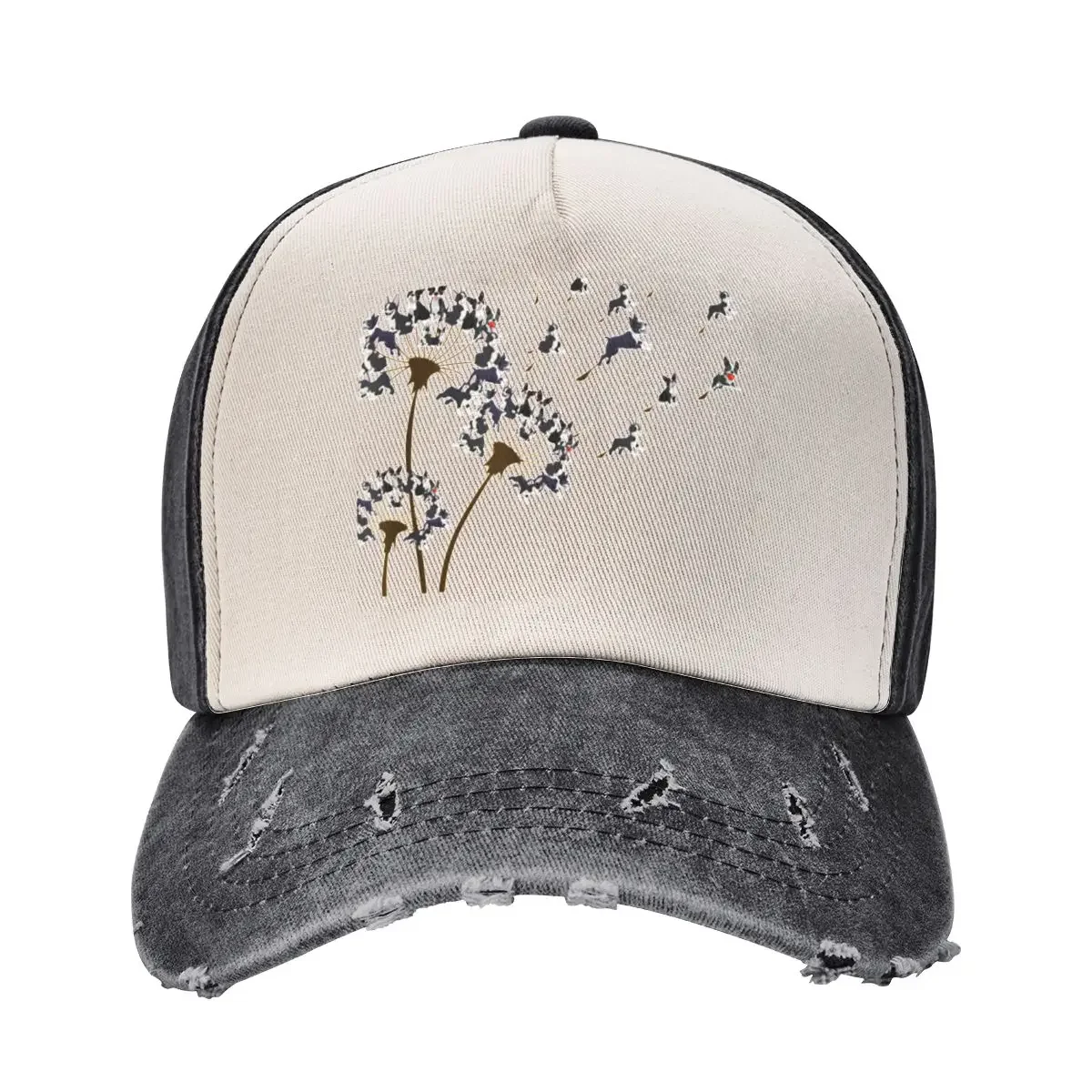 Boston Terrier Flower Fly Dandelion Boston Terrier Funny Dog Baseball Cap hard hat Icon Caps For Women Men's