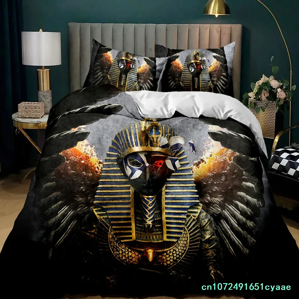 Home Decor Egypt - Pharaonen-Bettwäsche-Sets, King-Size-Bettwäsche-Set mit 3D-Dekor im Stil