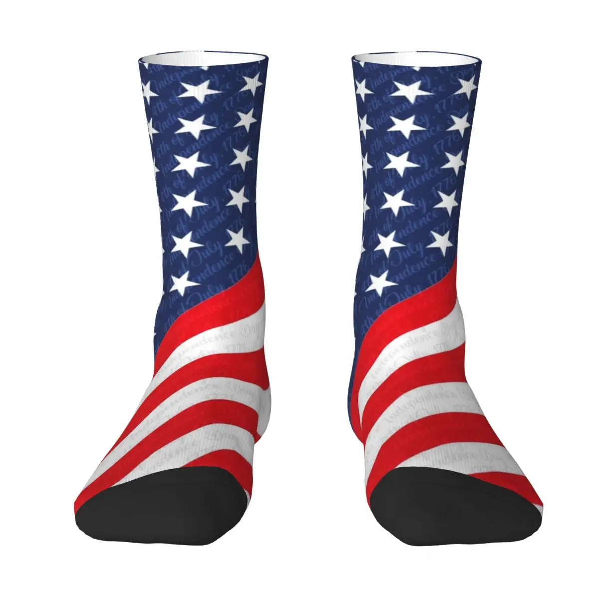 USA Flag Socks Spring 4th of July Independence Day Stockings Funny Women Men Medium Soft Socks Graphic Running Anti Skid Socks