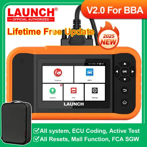 LAUNCH X431 Creader Elite 2.0 BBA ECU Coding Active Test for BMW for Benz for Audi Car Diagnostic Tool obd scanner Lifetime Free