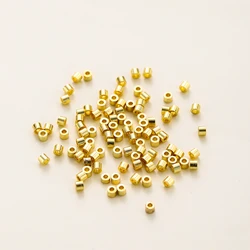100Pcs/Lot 2*2.5mm 14K/18K Gold Color Plated Brass Tubes Crimp Beads for DIY Jewelry Making Findings Supplies Accessories