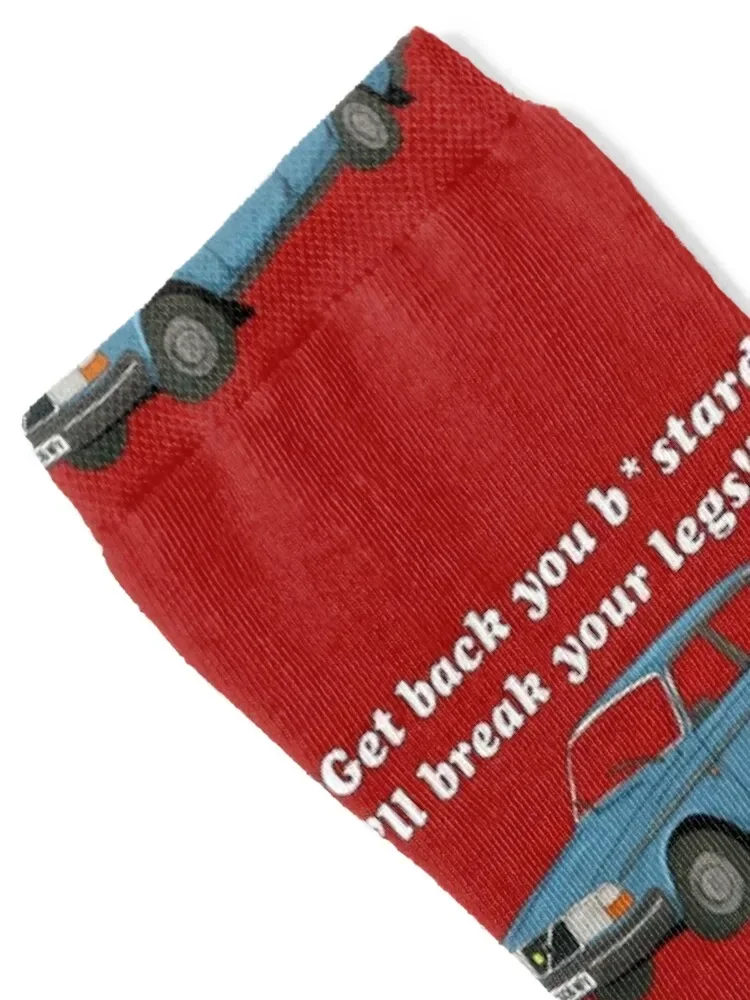 Get back you b*stard, I'll break your legs! Socks custom sports colored christmass gift Socks Man Women's