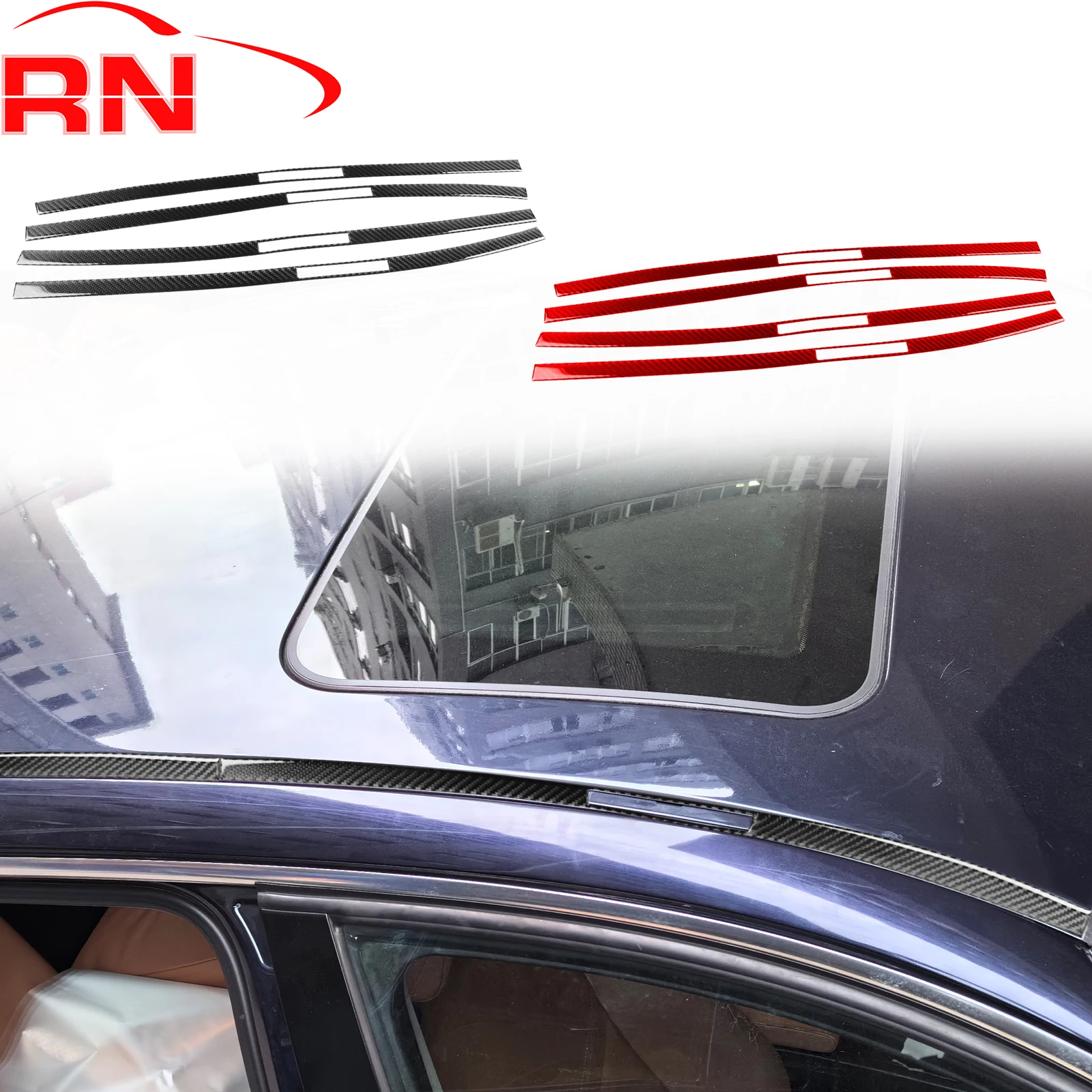 

Для BMW 3 серии E90 2005-2012 модифицированная крыша из углеродного волокна с обеих сторон, аксессуары, черные декоративные наклейки для фортепиано